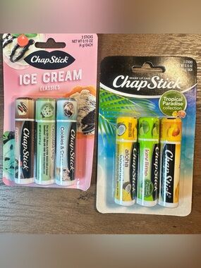 ChapStick Ice Cream Classics & Chapstick Tropical Paradise 3 Tubes/pk =6 Total